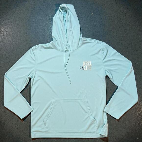 Reel Life Other - Reel Life Destin Heathered Pullover Hoodie Mens Sea Foam Green Size M